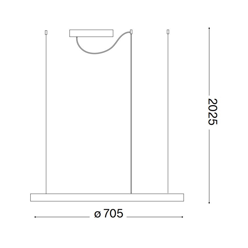 Ideal Lux - suspension LED sur câble ORACLE SLIM LED/37W/230V 2700K IRC 90 Ø 70 cm blanc