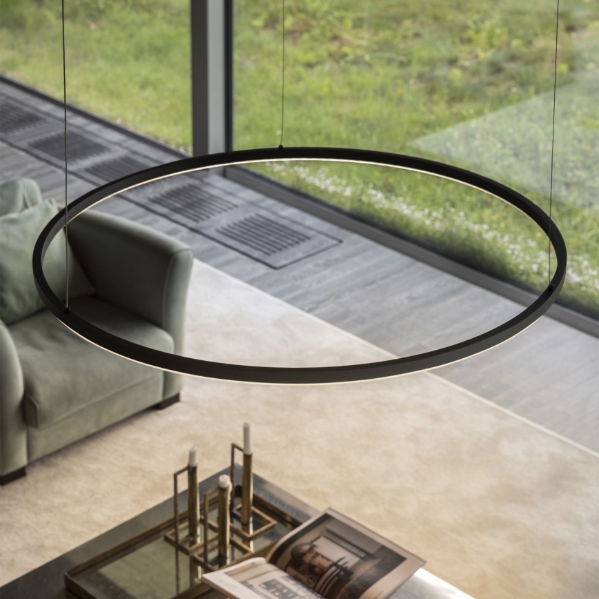 Ideal Lux - Suspension LED sur câble ORACLE SLIM LED/37W/230V 2700K CRI 90 Ø 70 cm noir