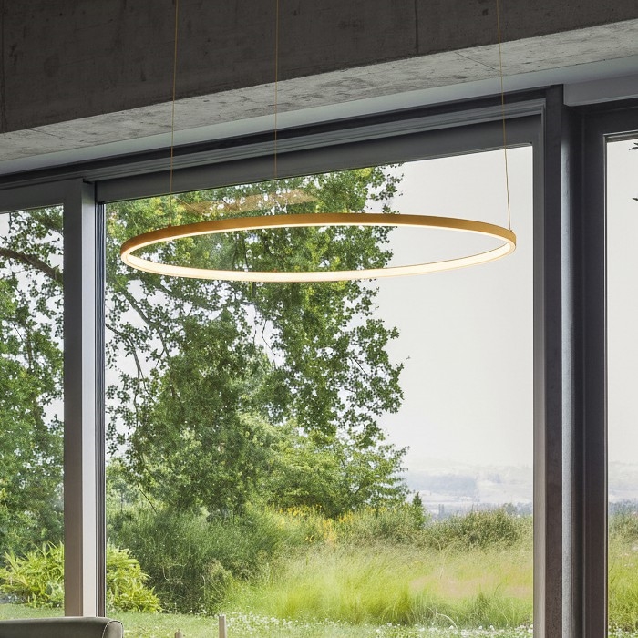 Ideal Lux - suspension LED sur câble ORACLE SLIM LED/37W/230V 3000K IRC 90 diam. 70 cm dorée