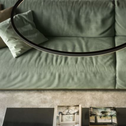 Ideal Lux - Suspension LED sur câble ORACLE SLIM LED/37W/230V 4000K CRI 90 Ø 70 cm noire