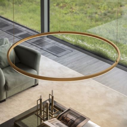 Ideal Lux - Suspension LED sur câble ORACLE SLIM LED/37W/230V 3000K CRI 90 diam. 70 cm dorée