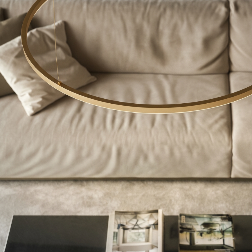 Ideal Lux - Suspension LED sur câble ORACLE SLIM LED/37W/230V 3000K CRI 90 diam. 70 cm dorée