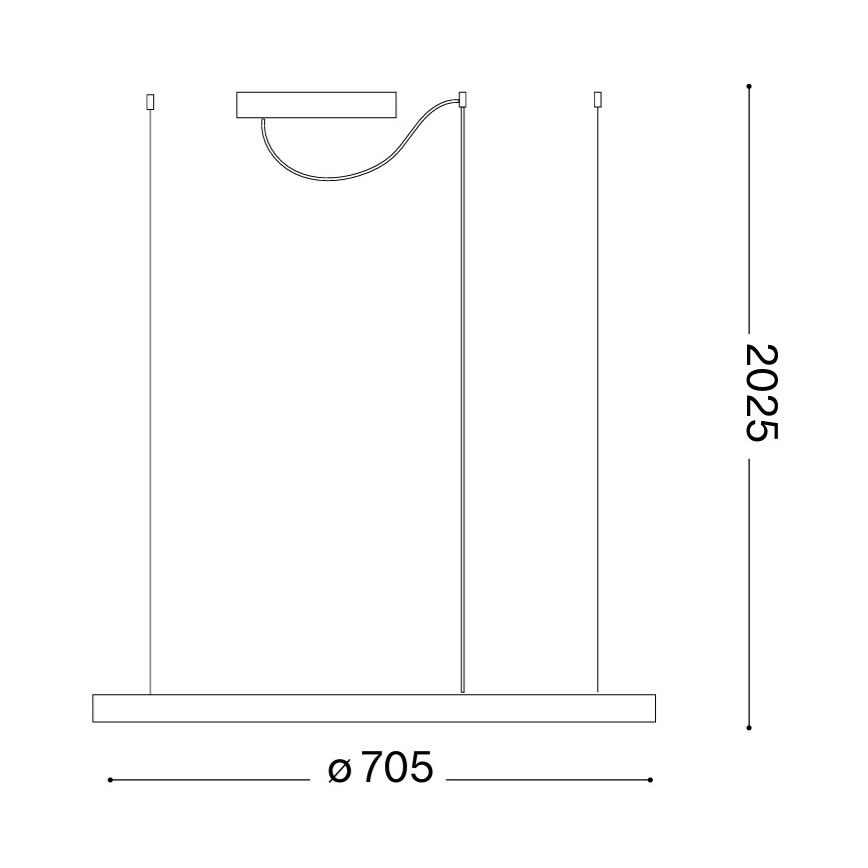 Ideal Lux - Suspension LED sur câble ORACLE SLIM LED/37W/230V 3000K CRI 90 diam. 70 cm dorée