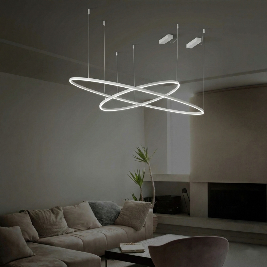 Ideal Lux - Suspension LED dimmable sur câble ORACLE SLIM LED/40W/230V 3000K IRC 90 Ø 70 cm blanc