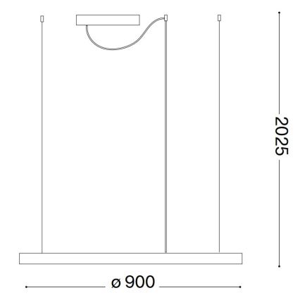 Ideal Lux - Suspension LED dimmable sur câble ORACLE SLIM LED/42W/230V 3000K CRI 90 Ø 90 cm blanche
