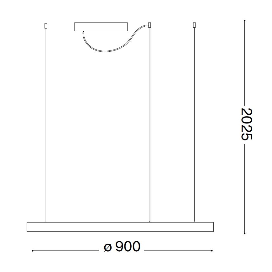 Ideal Lux - Suspension LED dimmable sur câble ORACLE SLIM LED/42W/230V 3000K CRI 90 Ø 90 cm blanche