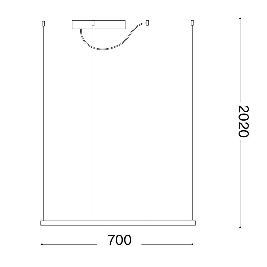 Ideal Lux - Suspension LED sur câble ORACLE SLIM LED/44W/230V 3000K IRC 90 70x70 cm noir