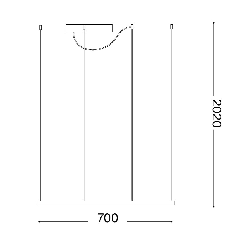 Ideal Lux - Suspension LED sur câble ORACLE SLIM LED/44W/230V 3000K IRC 90 70x70 cm dorée