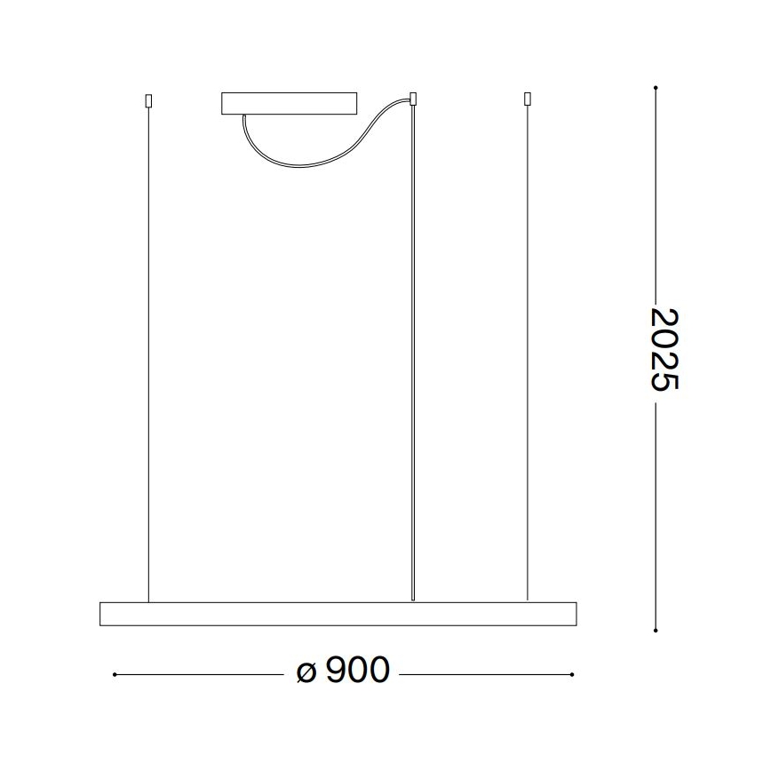 Ideal Lux - Suspension LED sur câble ORACLE SLIM LED/53W/230V 2700K CRI 90 Ø 90 cm blanche