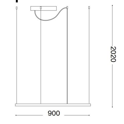Ideal Lux - Suspension LED sur câble ORACLE SLIM LED/53W/230V 3000K IRC 90 90x90 cm blanc