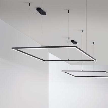 Ideal Lux - Suspension LED sur câble ORACLE SLIM LED/53W/230V 3000K CRI 90 90x90 cm noire
