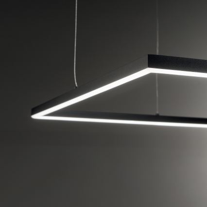 Ideal Lux - Suspension LED sur câble ORACLE SLIM LED/53W/230V 3000K CRI 90 90x90 cm noire