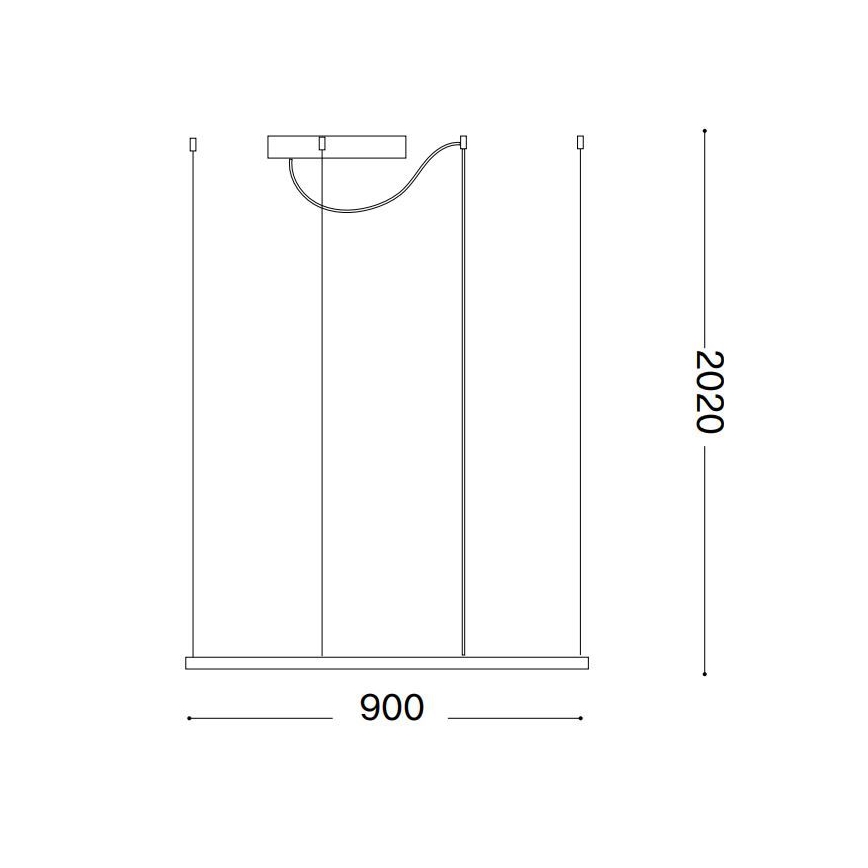 Ideal Lux - Suspension LED sur câble ORACLE SLIM LED/53W/230V 3000K CRI 90 90x90 cm noire