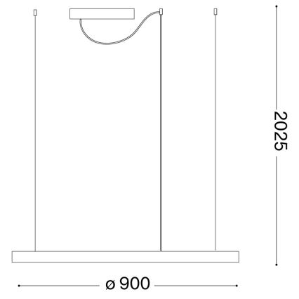 Ideal Lux - Suspension LED sur câble ORACLE SLIM LED/53W/230V 4000K IRC 90 Ø 90 cm doré