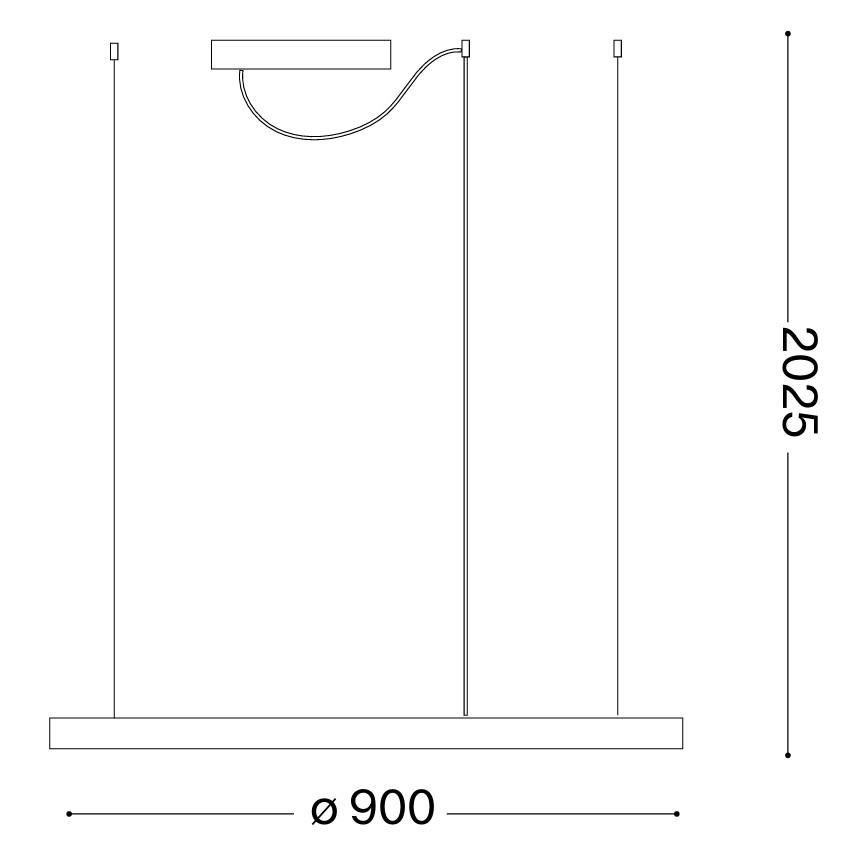 Ideal Lux - Suspension LED sur câble ORACLE SLIM LED/53W/230V 4000K IRC 90 Ø 90 cm doré