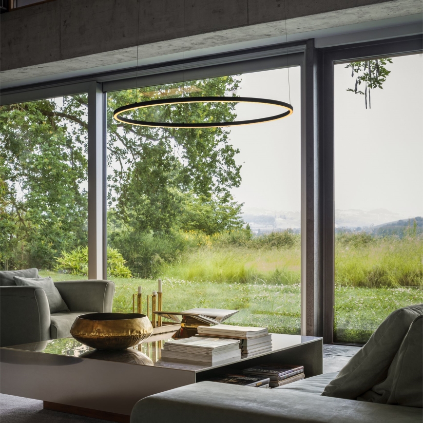 Ideal Lux - Suspension LED sur câble ORACLE SLIM LED/53W/230V 4000K CRI 90 Ø 90 cm noir