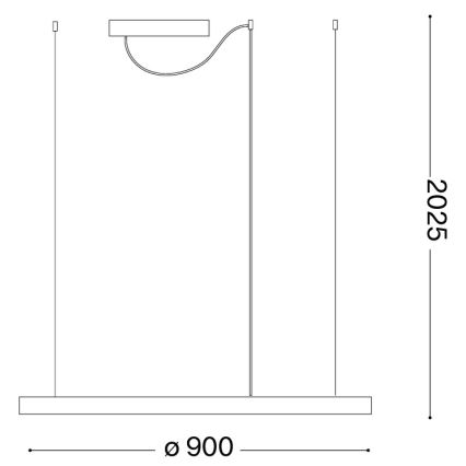 Ideal Lux - Suspension LED sur câble ORACLE SLIM LED/53W/230V 3000K CRI 90 Ø 90 cm dorée