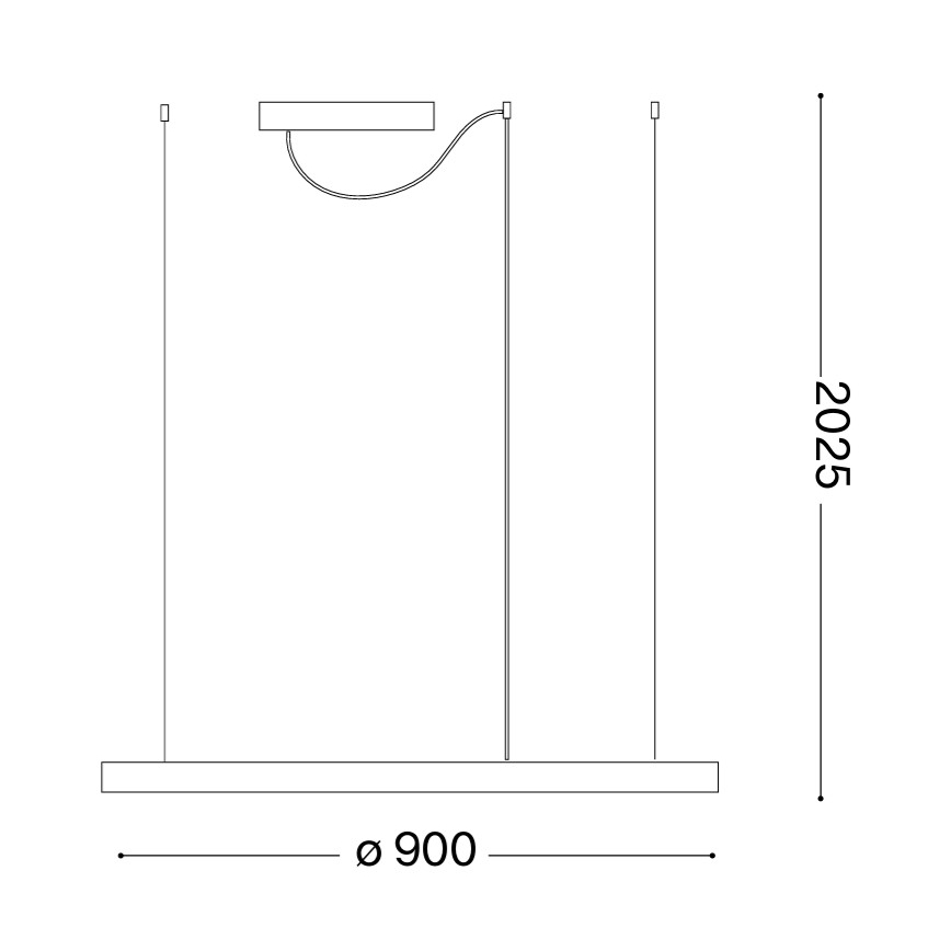 Ideal Lux - Suspension LED sur câble ORACLE SLIM LED/53W/230V 3000K CRI 90 Ø 90 cm dorée