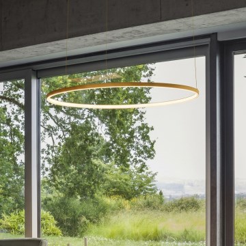 Ideal Lux - Suspension LED sur câble ORACLE SLIM LED/83W/230V 3000K IRC 90 Ø 150 cm dorée