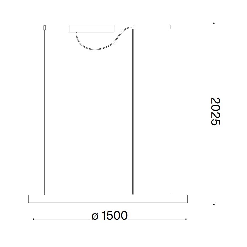 Ideal Lux - Lustre LED suspendu ORACLE SLIM LED/83 W/230 V 3000 K IRC 90 Ø 150 cm blanc