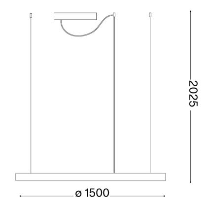Ideal Lux - Suspension LED sur câble ORACLE SLIM LED/83W/230V 4000 K Ø 150 cm doré