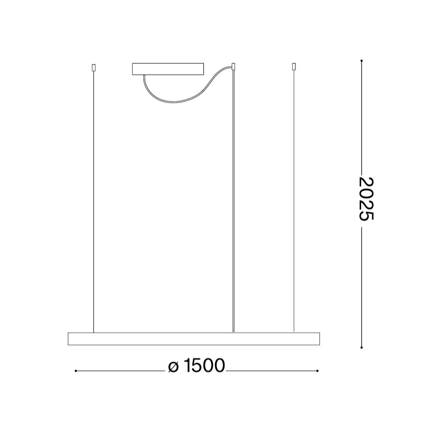 Ideal Lux - Suspension LED sur câble ORACLE SLIM LED/83W/230V 4000 K Ø 150 cm doré