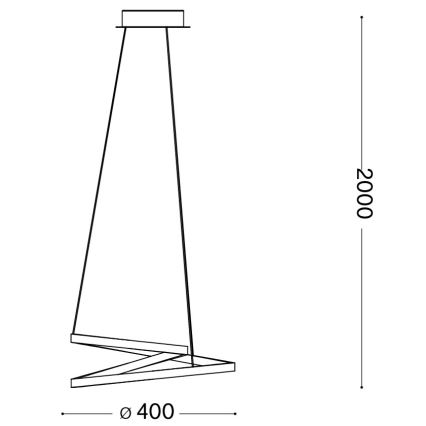 Ideal Lux - Suspension LED sur câble OZ LED/38W/230V Ø 40 cm CRI 90 dorée