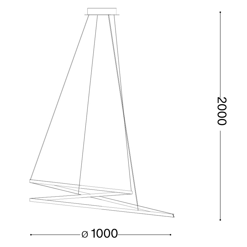 Ideal Lux - suspension LED sur câble OZ LED/75W/230V Ø 100 cm CRI 90 doré