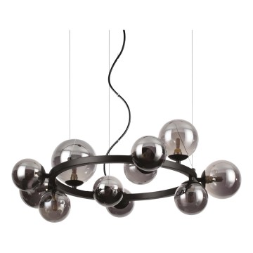 Ideal Lux - Suspension LED sur câble PERLAGE 11xG9/3W/230V Ø 73 cm noir / noir fumé