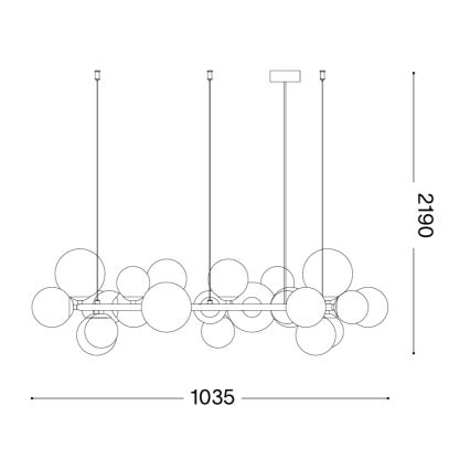 Ideal Lux - Suspension LED sur câble PERLAGE 25xG9/3W/230V 110 cm noir/noir fumé