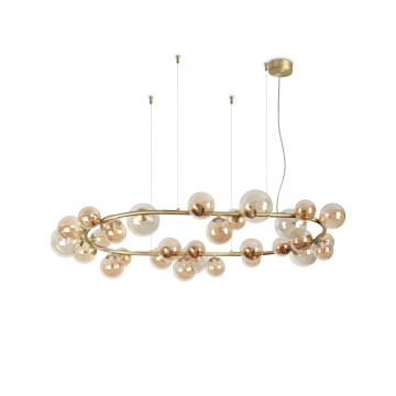 Ideal Lux - Suspension LED sur câble PERLAGE 30xG9/3W/230V 143 cm doré/beige fumé