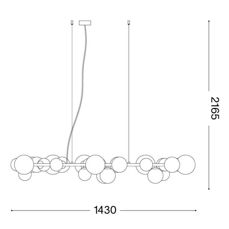 Ideal Lux - Suspension LED sur câble PERLAGE 30xG9/3W/230V 143 cm doré/beige fumé