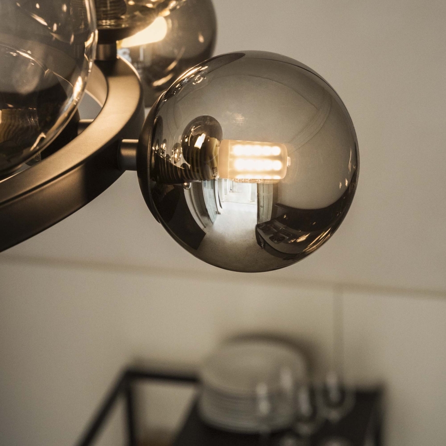 Ideal Lux - Lustre LED sur câble PERLAGE 30xG9/3W/230V 143 cm noir/noir fumé
