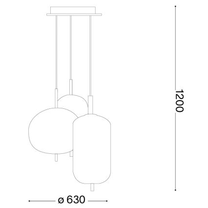 Ideal Lux - Suspension LED sur câble UMILE LED/55W/230V diam. 63 cm CRI 90 laiton/blanc