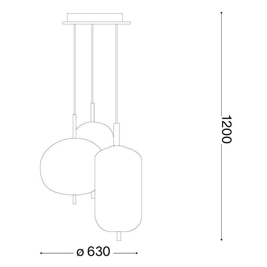 Ideal Lux - Suspension LED sur câble UMILE LED/55W/230V diam. 63 cm CRI 90 laiton/blanc