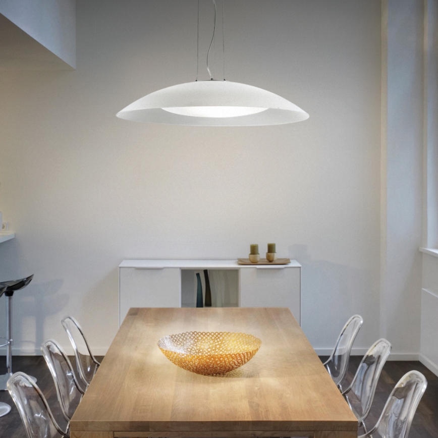 Ideal Lux - Suspension sur câble 3xE27/60W/230V Ø 64 cm blanche