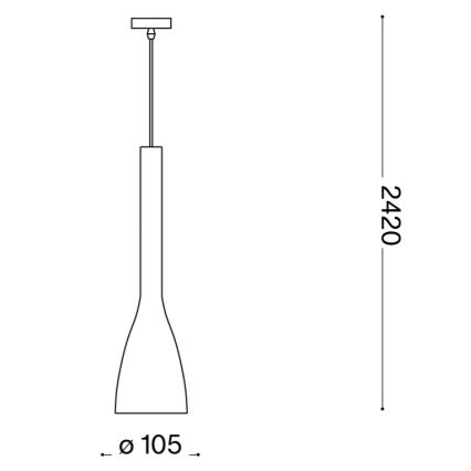 Ideal Lux - Suspension sur câble FLUT 1xE14/40W/230V Ø 10,5 cm noire