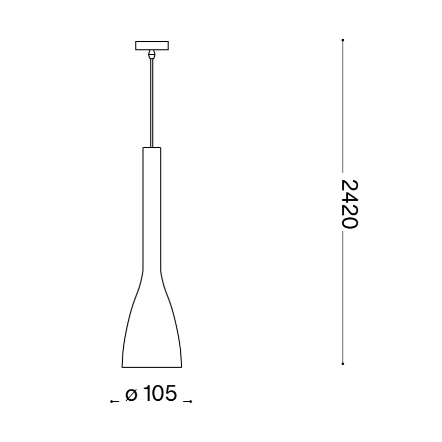 Ideal Lux - Suspension sur câble FLUT 1xE14/40W/230V Ø 10,5 cm noire