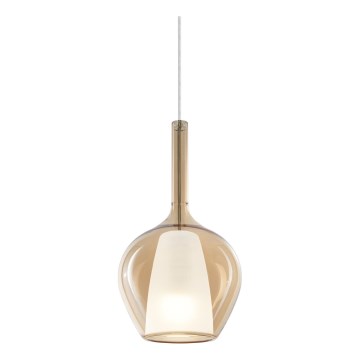 Ideal Lux - Suspension sur câble KALIQUE 1xE27/42W/230V Ø 18 cm beige fumé