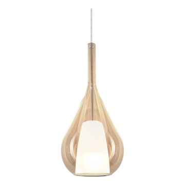 Ideal Lux - Suspension sur câble KALIQUE 1xE27/42W/230V Ø 18 cm beige fumé