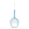 Ideal Lux - Suspension sur câble KALIQUE 1xE27/42W/230V Ø 18 cm bleu fumé