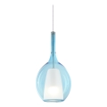 Ideal Lux - Suspension sur câble KALIQUE 1xE27/42W/230V Ø 18 cm bleu fumé