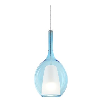 Ideal Lux - Suspension sur câble KALIQUE 1xE27/42W/230V Ø 18 cm bleu fumé