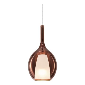 Ideal Lux - Suspension sur câble KALIQUE 1xE27/42W/230V Ø 18 cm, finition cuivre fumé