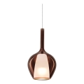 Ideal Lux - Suspension sur câble KALIQUE 1xE27/42W/230V Ø 18 cm fumé cuivré