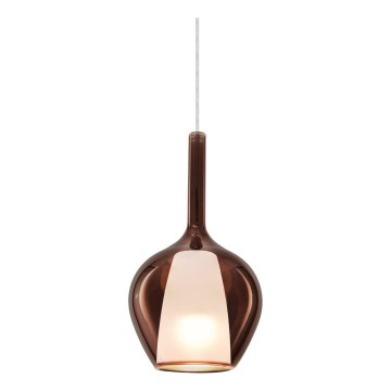 Ideal Lux - Suspension sur câble KALIQUE 1xE27/42W/230V Ø 18 cm fumé cuivré