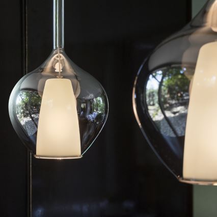 Ideal Lux - Suspension sur câble KALIQUE 1xE27/42W/230V Ø 18 cm noir fumé