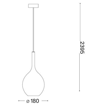 Ideal Lux - Suspension sur câble KALIQUE 1xE27/42W/230V Ø 18 cm transparent