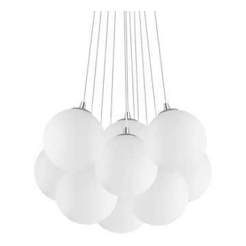 Ideal Lux - Suspension sur câble MAPA 11xE14/40W/230V Ø 58 cm blanche