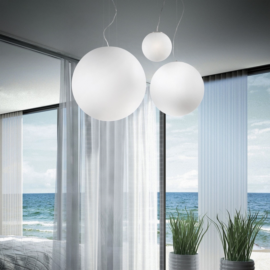 Ideal Lux - Suspension sur câble MAPA 1x E27/42W/230V Ø 40 cm, blanc